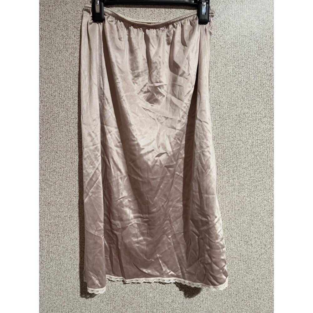 Vintage Maidenform Something Extra Special Half Slip Lace Slit Taupe Small 25in
